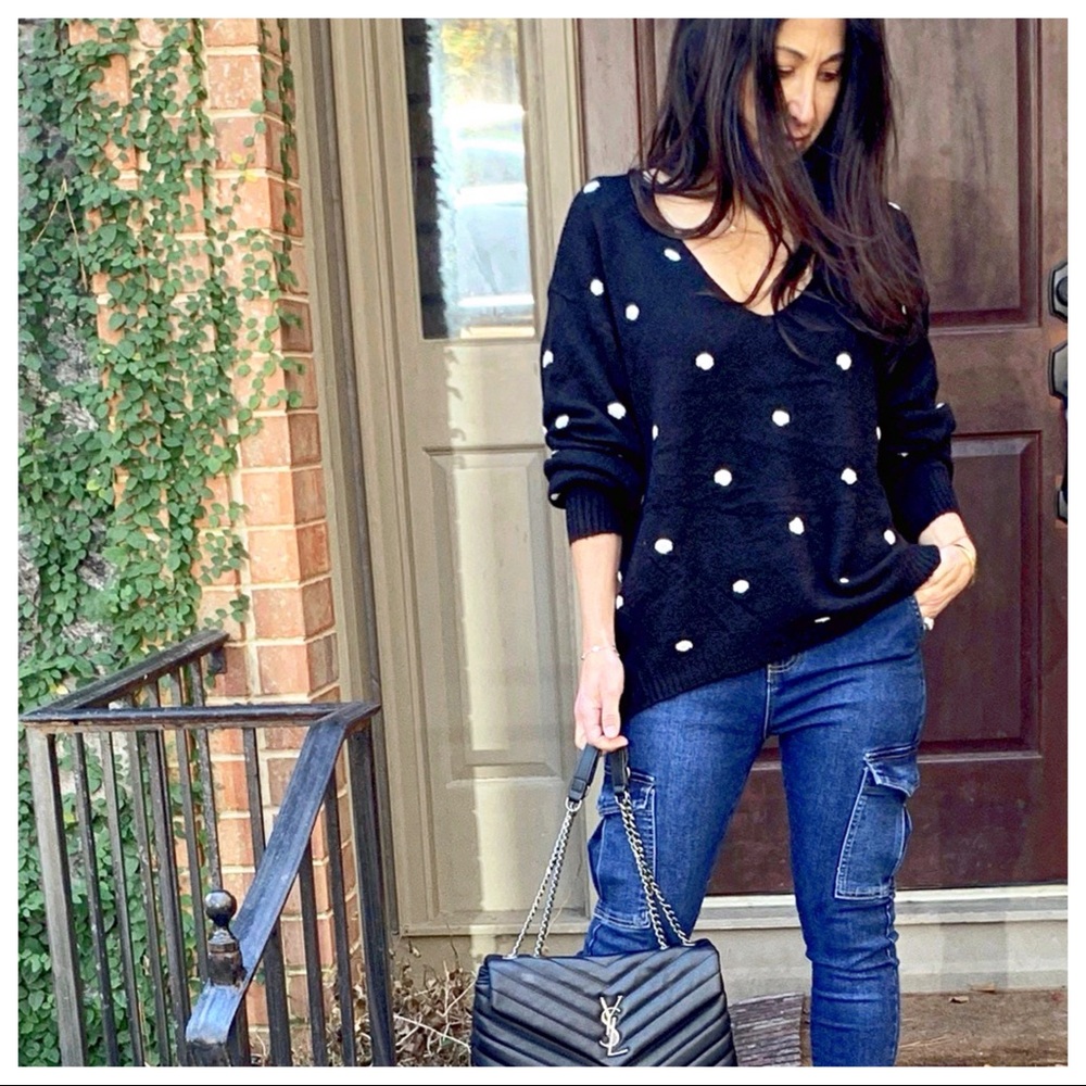 ✨LAST ✨PARIS✨Black polka dot light spring sweater - Picture 7 of 7